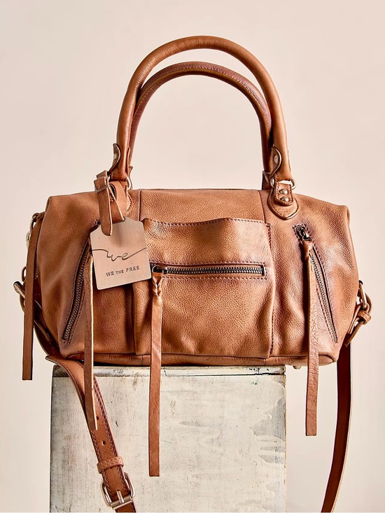 We The Free Handbags - Free People x WTF Baby Emerson Leather Shoulder Bag in Saddle